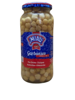 MIAU GARBANZOS COCIDOS FRASCO 580